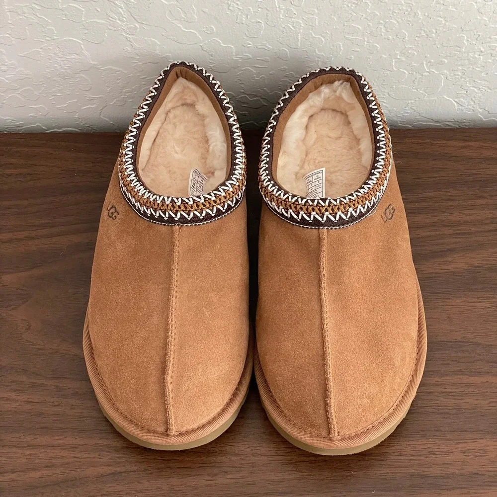 UGG Tasman Slippers Womens 8 Chestnut Sheepskin Slip-On Cozy Comfy Like New - Picture 9 of 10